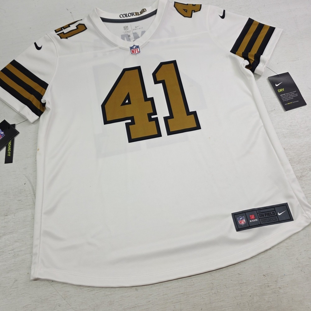 Nike NFL Saints Alvin Kamara #41 Color Rush On Field Womens Jersey Sz L NWD - Picture 2 of 14
